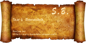 Suri Benedek névjegykártya